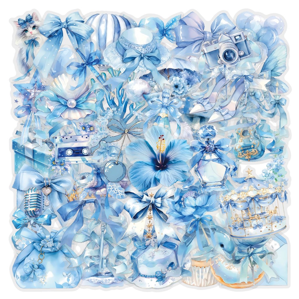 Pet Supplies In Store - Confezione da 60 Adesivi Coquette Blu